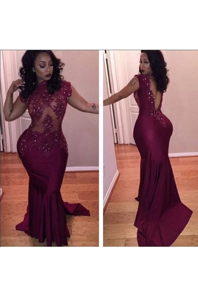 Charming Backless Sheath Prom Dress,Chic Prom Dress Y7415