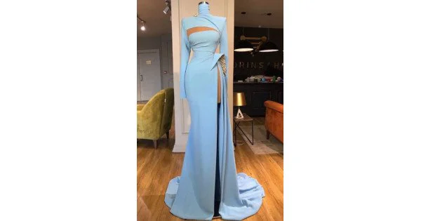 Generous Black Sheath Prom Dress With Split, Black Formal Dress Y1844 main image 1