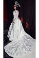 Wonderful High Neck Long Sleeves Cathedral Train A-line Wedding Dresses With Appliques