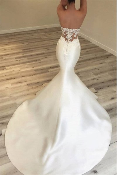 Aurora Sexy Sweetheart Open Back Mermaid Wedding Dresses With Appliques