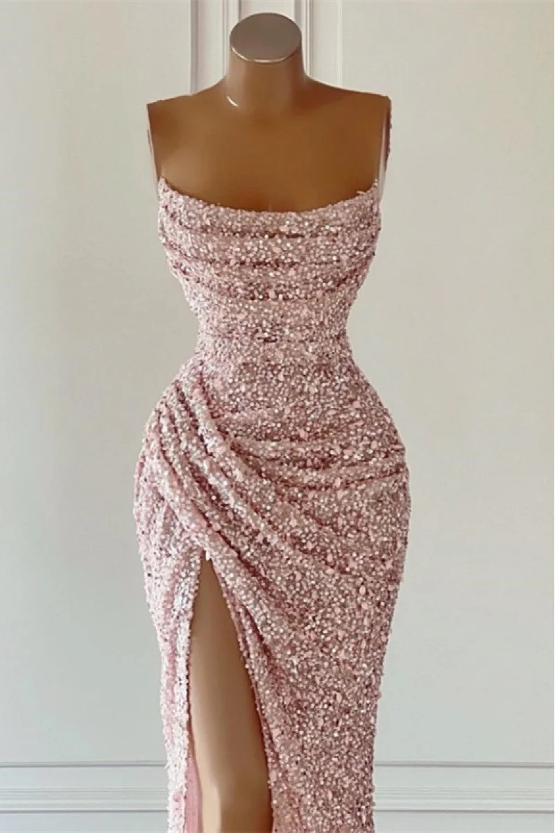 Shiny Pink Straps Sequins Sheath Short Party Dress Birthday Outfits, DP3117 main image 1