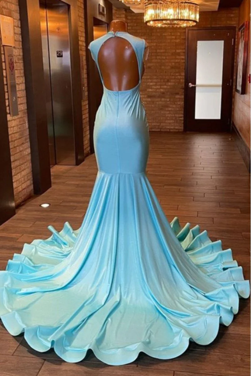 prom dress light blue ParisLily Women Charming A-Line Spaghetti Straps Long Tulle Color:Royal_Blue Fit Details_Slim Fit Metal Dresser for Bedroom