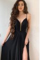 Angela Sexy Black Spaghetti Straps Side Slit Sheath Prom Dresses Angela Sexy Black Spaghetti Straps Side Slit Sheath Prom Dresses