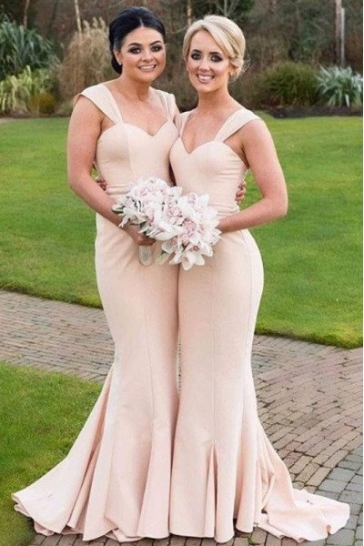 Ali Chic Nude Pink Square Sleeveless Sheath Bridesmaid Dresses Ali Chic Nude Pink Square Sleeveless Sheath Bridesmaid Dresses