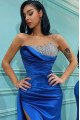 Elsa Mild Royal Blue One Shoulder Side Slit Appliques Sheath Evening Dresses Elsa Mild Royal Blue One Shoulder Side Slit Appliques Sheath Evening Dresses