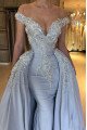 Emma Chic Sky Blue Off Shoulder Beading Sheath Evening Dresses With Panel Train Emma Chic Sky Blue Off Shoulder Beading Sheath Evening Dresses With Panel Train